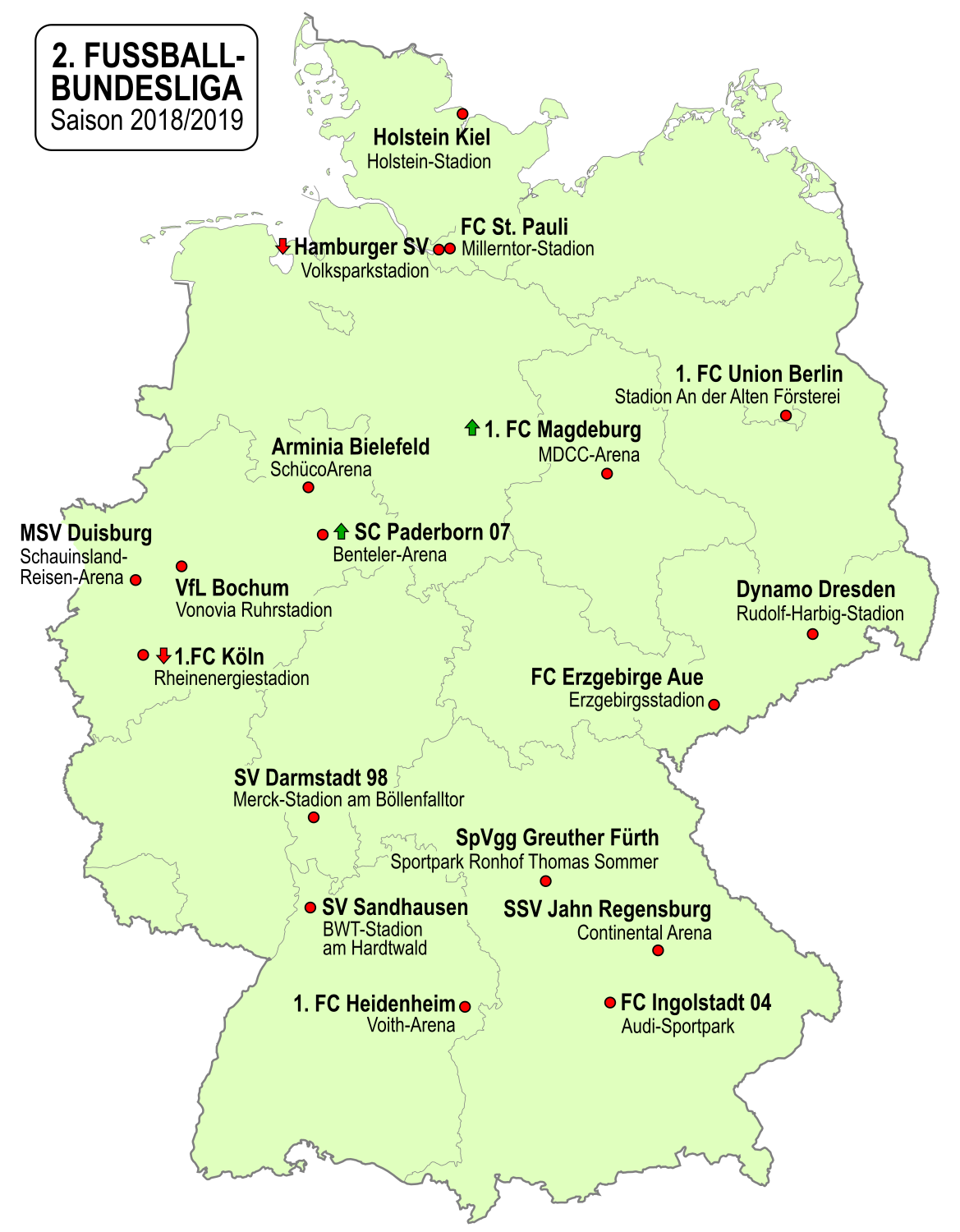 karte 2 bundesliga 2. Fußball Bundesliga 2018/19 – Wikipedia