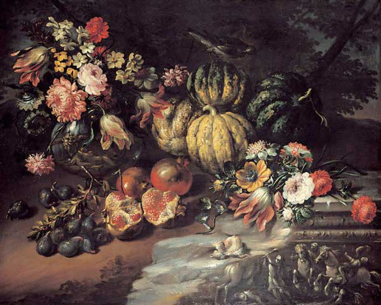 Felice Boselli Still life with pumpkins, pomegranates and figs 1700.jpg