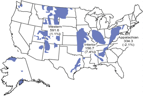 Map United States Coal Mines 