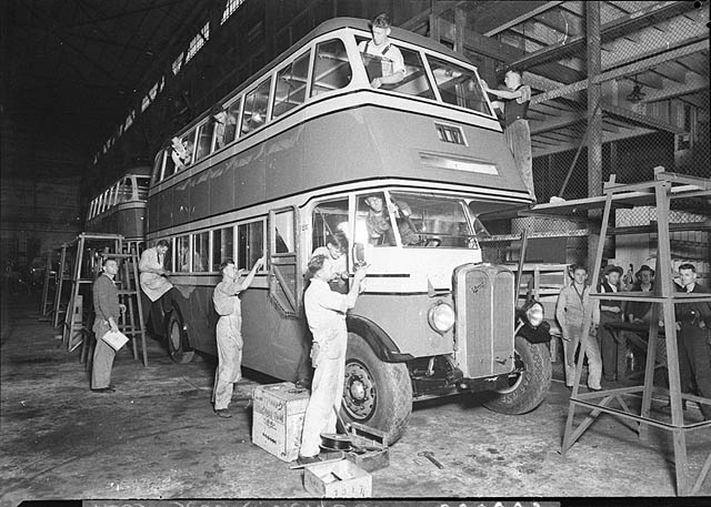 File:Building Sydney's first double-decker bus bodies; the almost finished product (2877710680).jpg