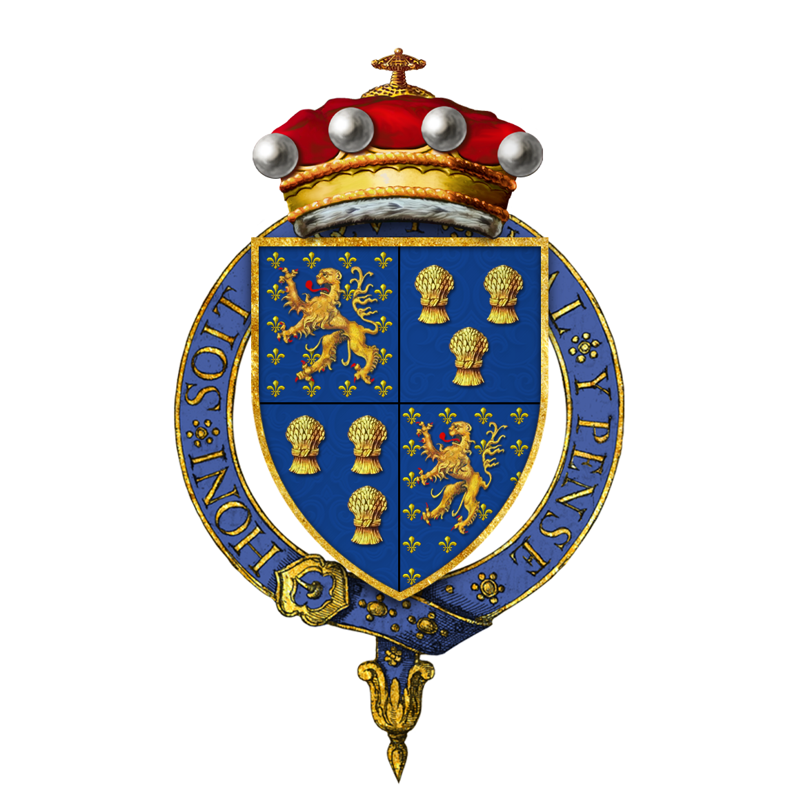 File Coat of Arms of Sir John Beaumont 4th Baron Beaumont KG.png