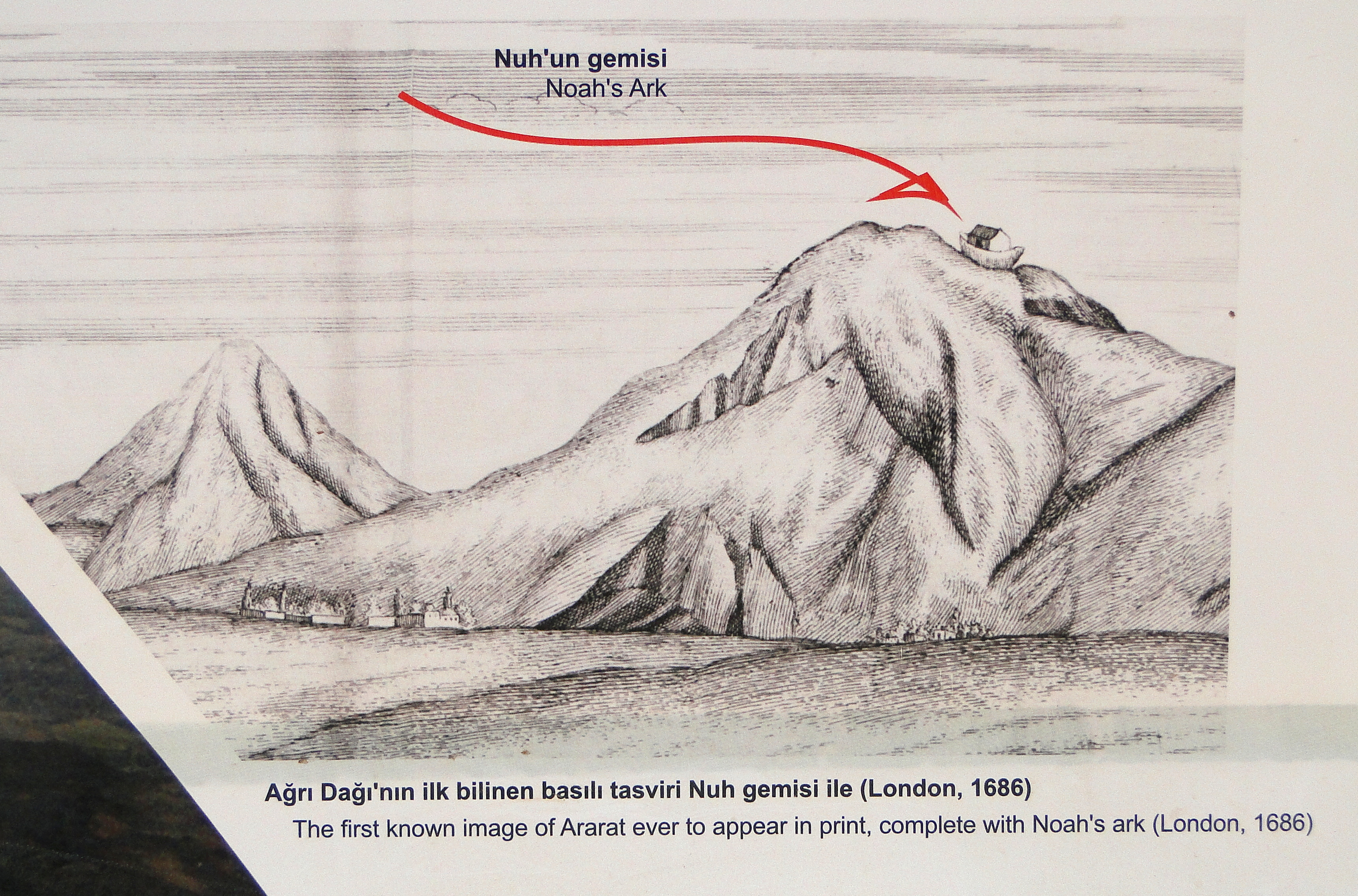 File Exhibit Showing First European Rendering Of Mt Ararat With Noah S Ark Ishak Pasa Palace Outside Dogubayazit Turkey Jpg Wikimedia Commons