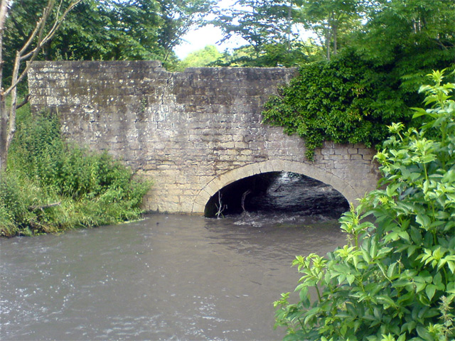 High water level under bridge in Pleasley Vale. - geograph.org.uk - 468416