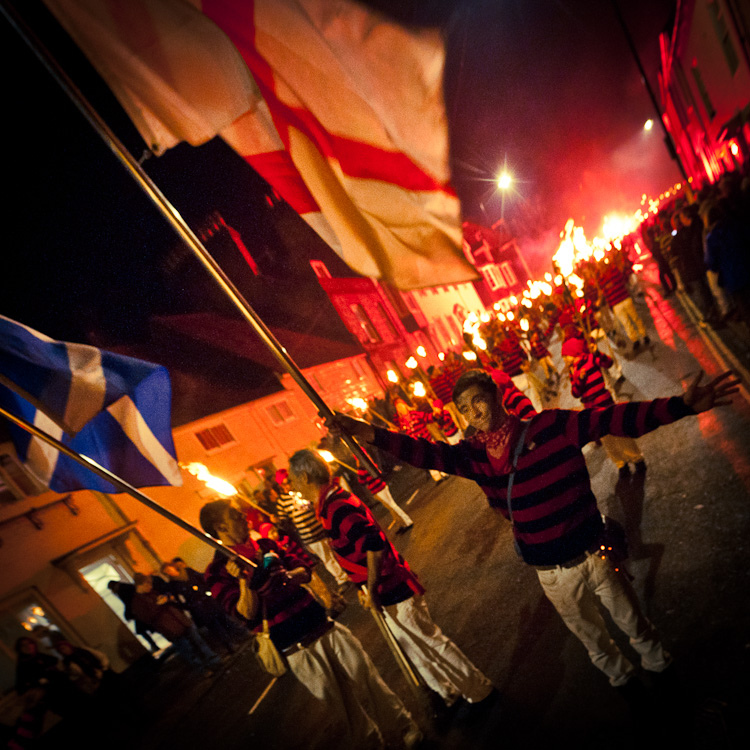 Revellers in Lewes, 5 November 2010