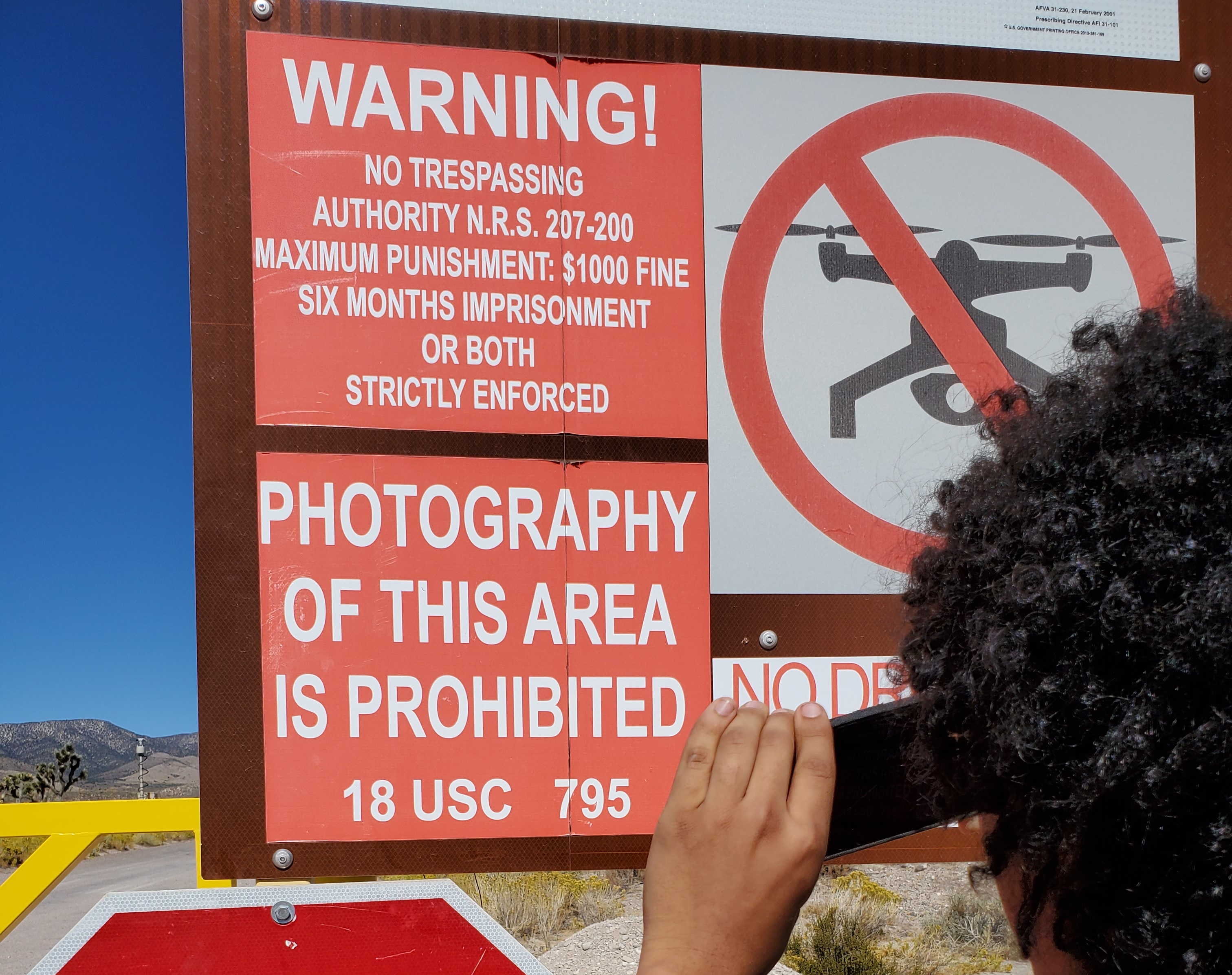 File:No Photography photo at the Gate of Area 51.jpg - Wikimedia Commons