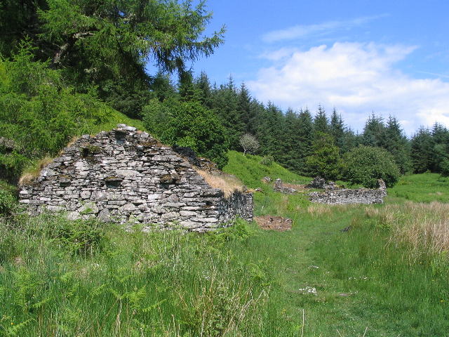 Ruined buildings, Knapdale Forest - geograph.org.uk - 827928