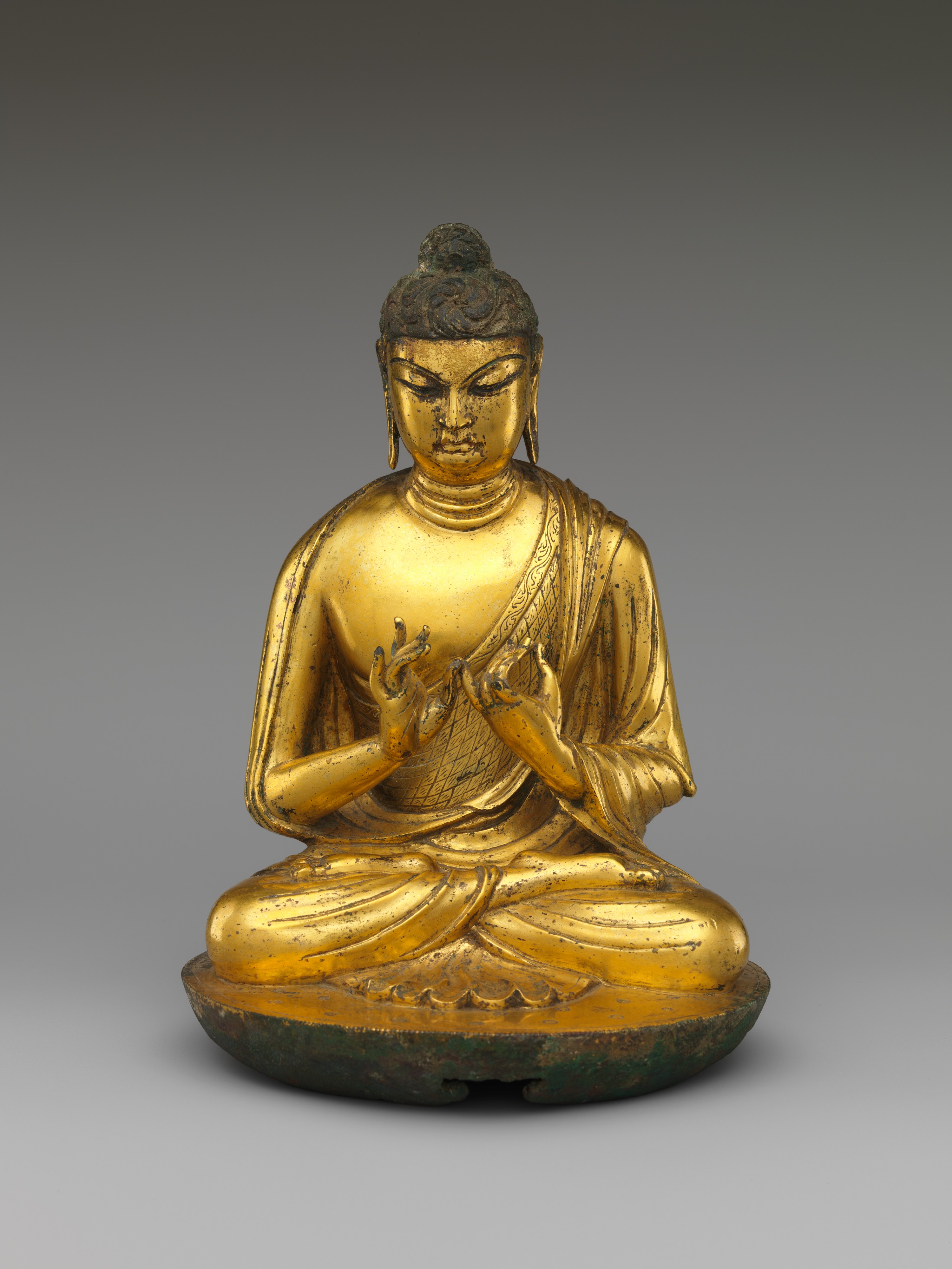 Fichier:唐 青銅鎏金大日如來像-Buddha Vairocana (Dari) MET DP170158 