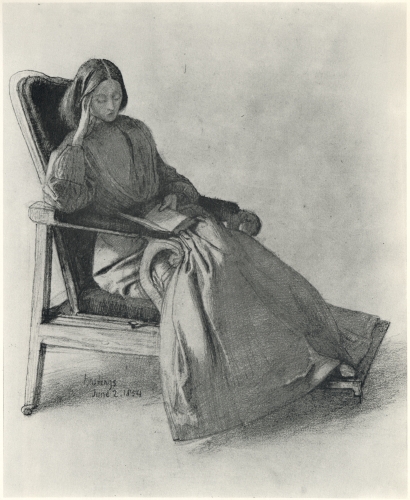 File:Dante Gabriel Rossetti drawing of Elizabeth Siddal reading.jpg