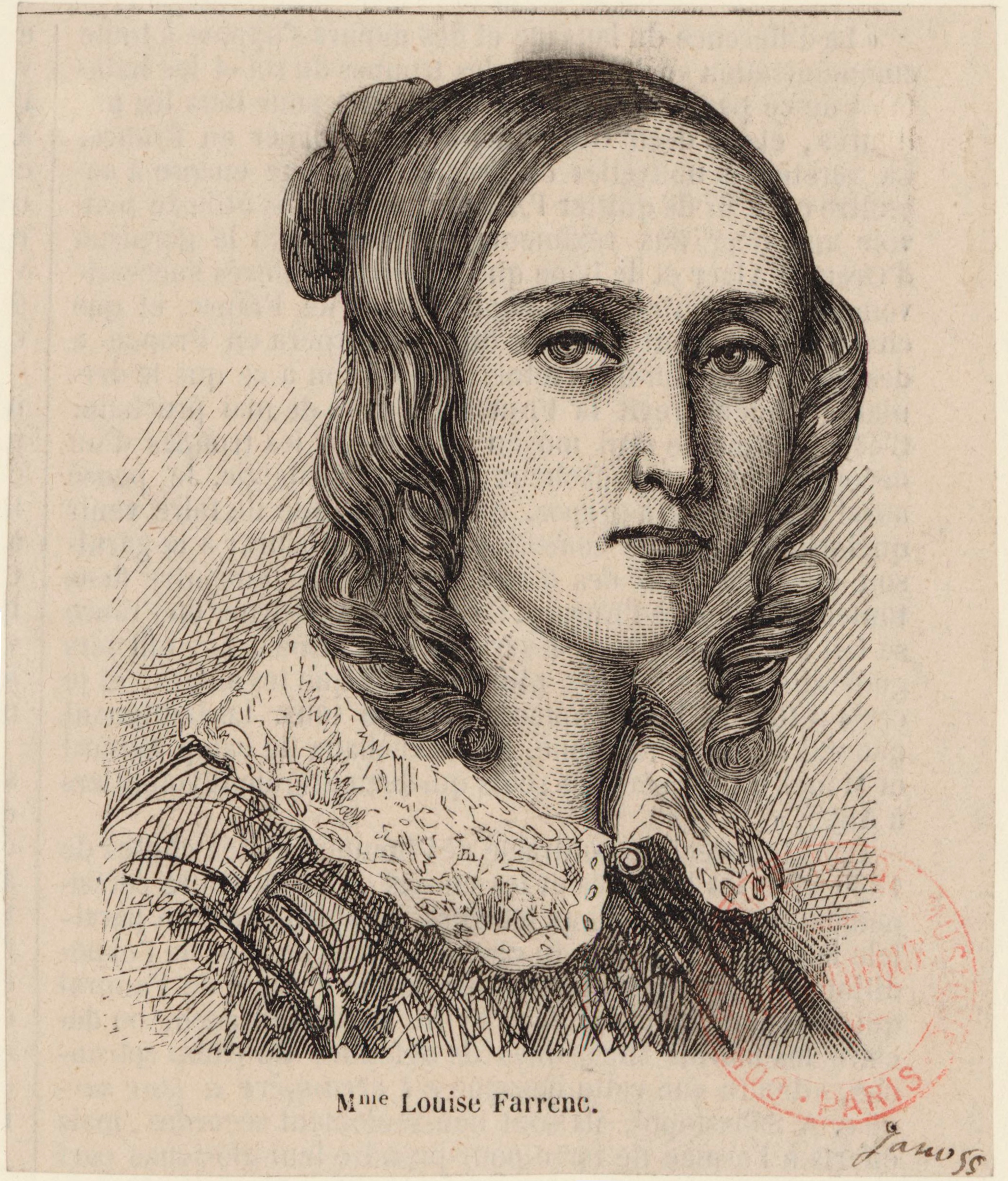 Louise Farrenc (née Jeanne-Louise Dumont), c. 1855, Bibliothèque nationale de France.