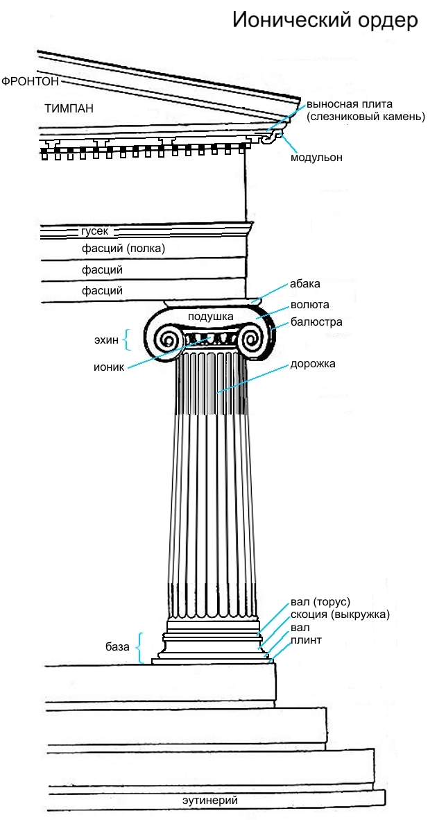 Дорический ордер схема