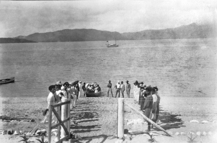 File:Queensland State Archives 5803 Hon James Christian Peterson Home Secretary and party with residents of Fantome Island June 1931.png