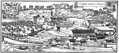 Copperplate by Michael Wening in Topographia Bavariae around 1700 Wening stein.png