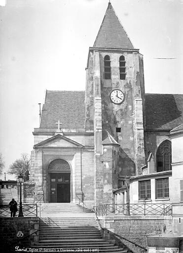 File:Eglise Saint-Germain-de-Charonne - Façade sud, Portail et clocher - Paris 20 - Médiathèque de l'architecture et du patrimoine - APMH00004480.jpg