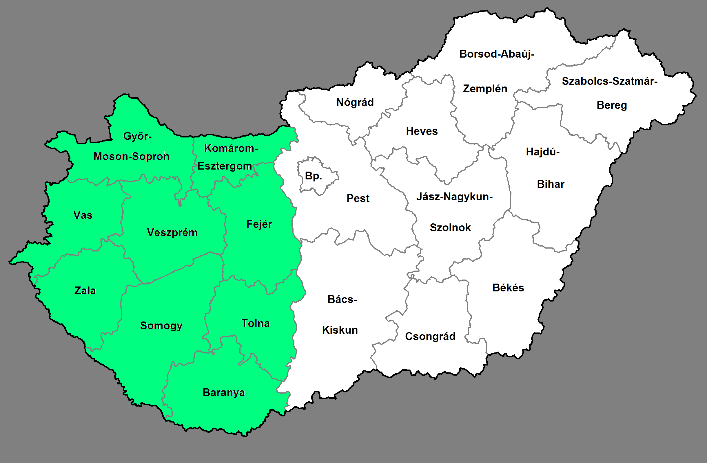 magyarország térkép dunántúl Dunantul Wikipedia magyarország térkép dunántúl
