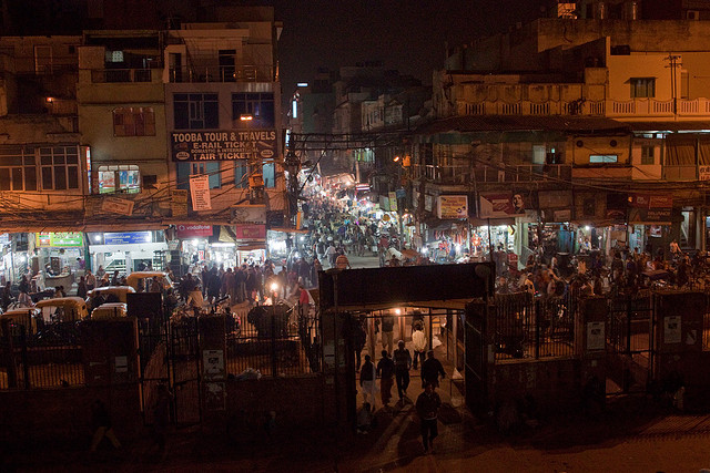 Night view of Old Delhi, from Jama Masjid