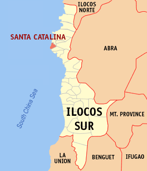 Mapa han Ilocos Sur nga nagpapakita kon hain nahamutang an Santa Catalina