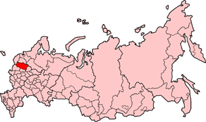 Tver oblast på kartet over Russland