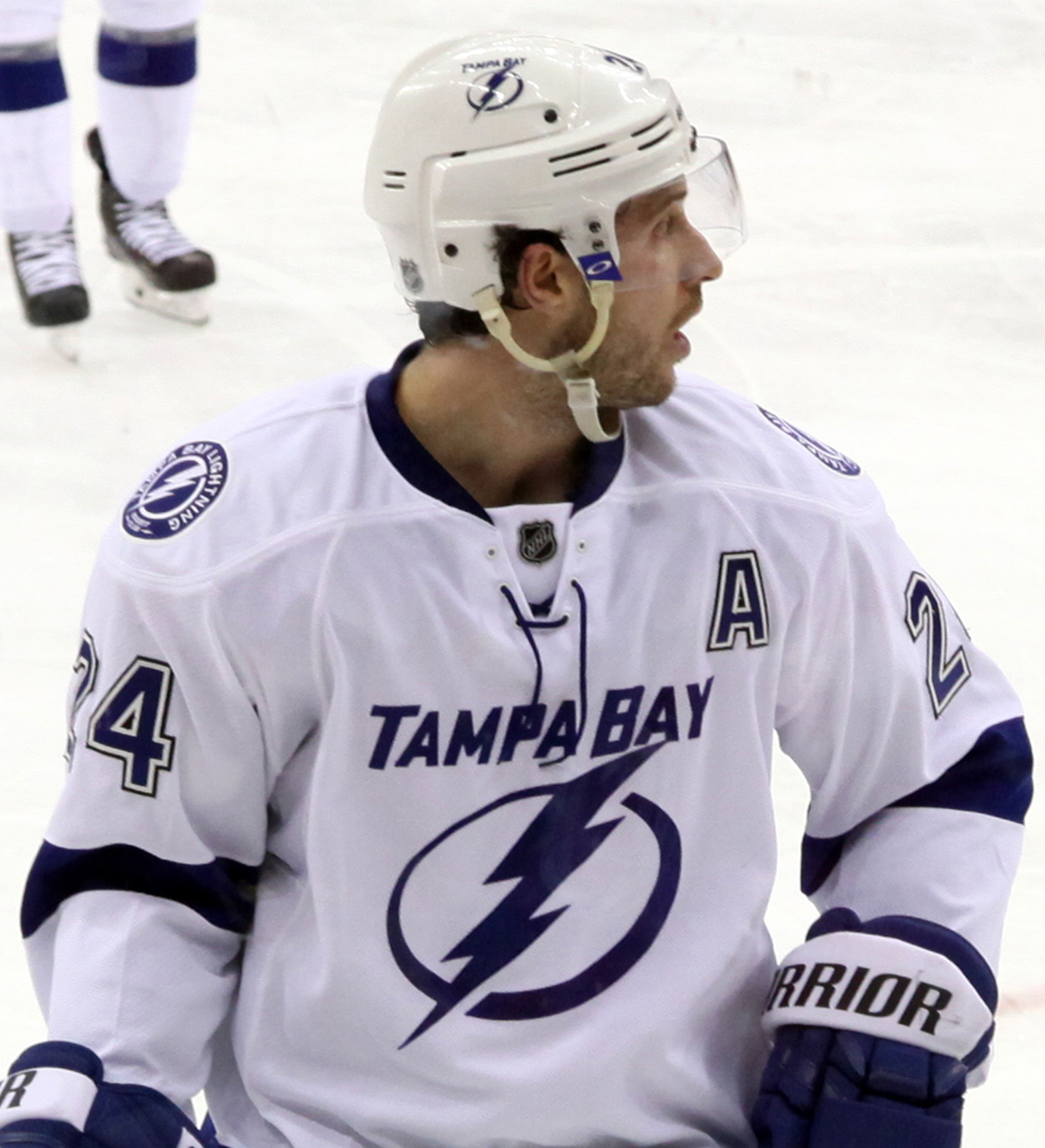 Tampa Bay Lightning F Ryan Callahan Takes Ice In Full Contact Jersey