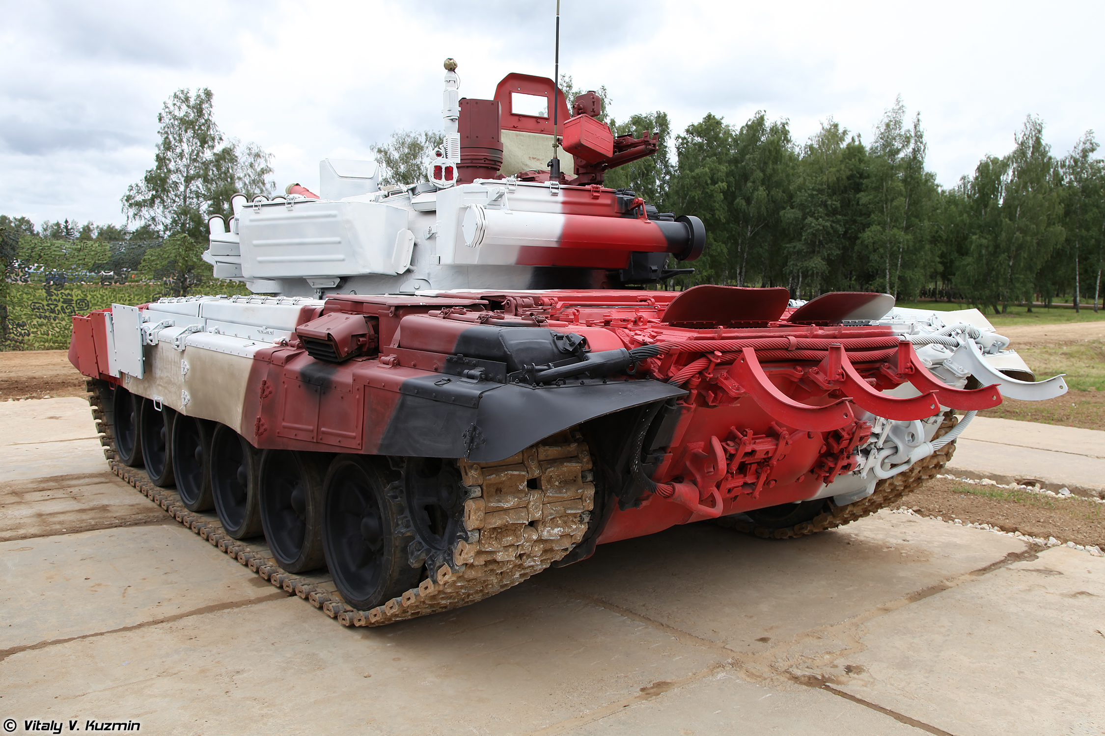 T72 painted red for Tank Biathlon