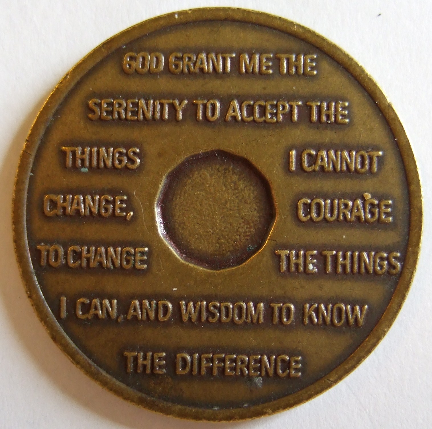 A version of the ''Serenity prayer'' appearing on an [[Alcoholics Anonymous