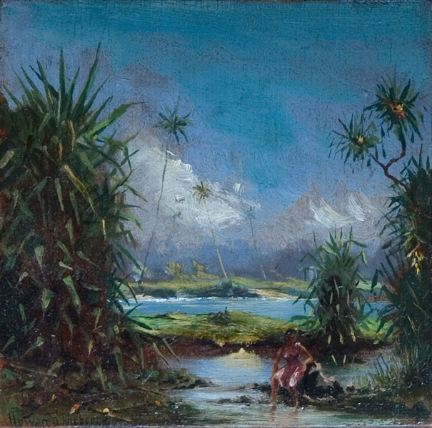 File:'Old Hilo Bay' by D. Howard Hitchcock, oil on board.JPG