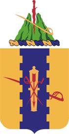 The US 4th Cavalry Regiment's coat-of-arms features a reference to the Bud Dajo campaign: a green volcano is seen at the crest with an inverted kris symbolizing the Moros' defeat. The unit's victory is symbolized by a yellow saber at the charge. 4CavalryRegtCOA.jpg