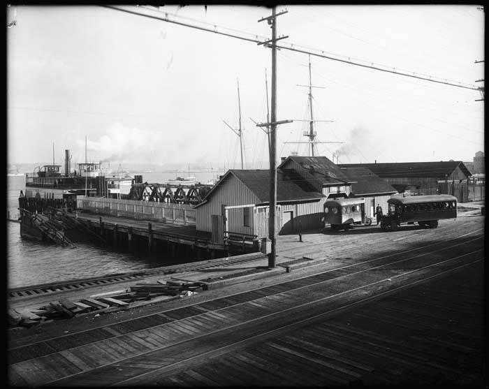 File:Buses at West Seattle ferry dock, ca 1920 (MOHAI 5208).jpg