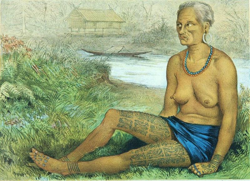 File:COLLECTIE TROPENMUSEUM Kleurenlitho getiteld Oude vrouw uit Longwai TMnr 5795-10.jpg