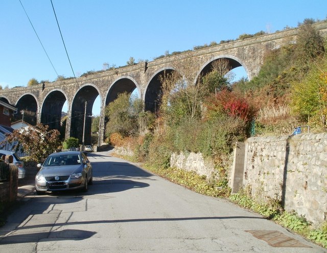 Garndiffaith Viaduct crosses Viaduct Road (geograph 2137517)