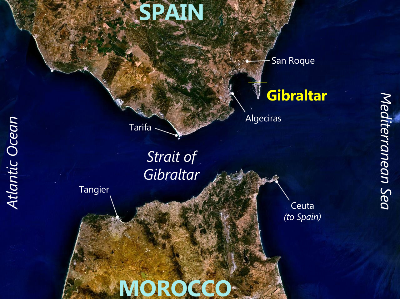 Gibraltar Location On World Map File:gibraltar World Wind View Annotated.jpg - Wikipedia