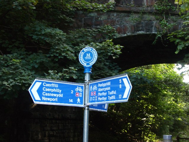 The Taff Trail Junction of National Cycleway Routes 4 and 8. - geograph.org.uk - 61119