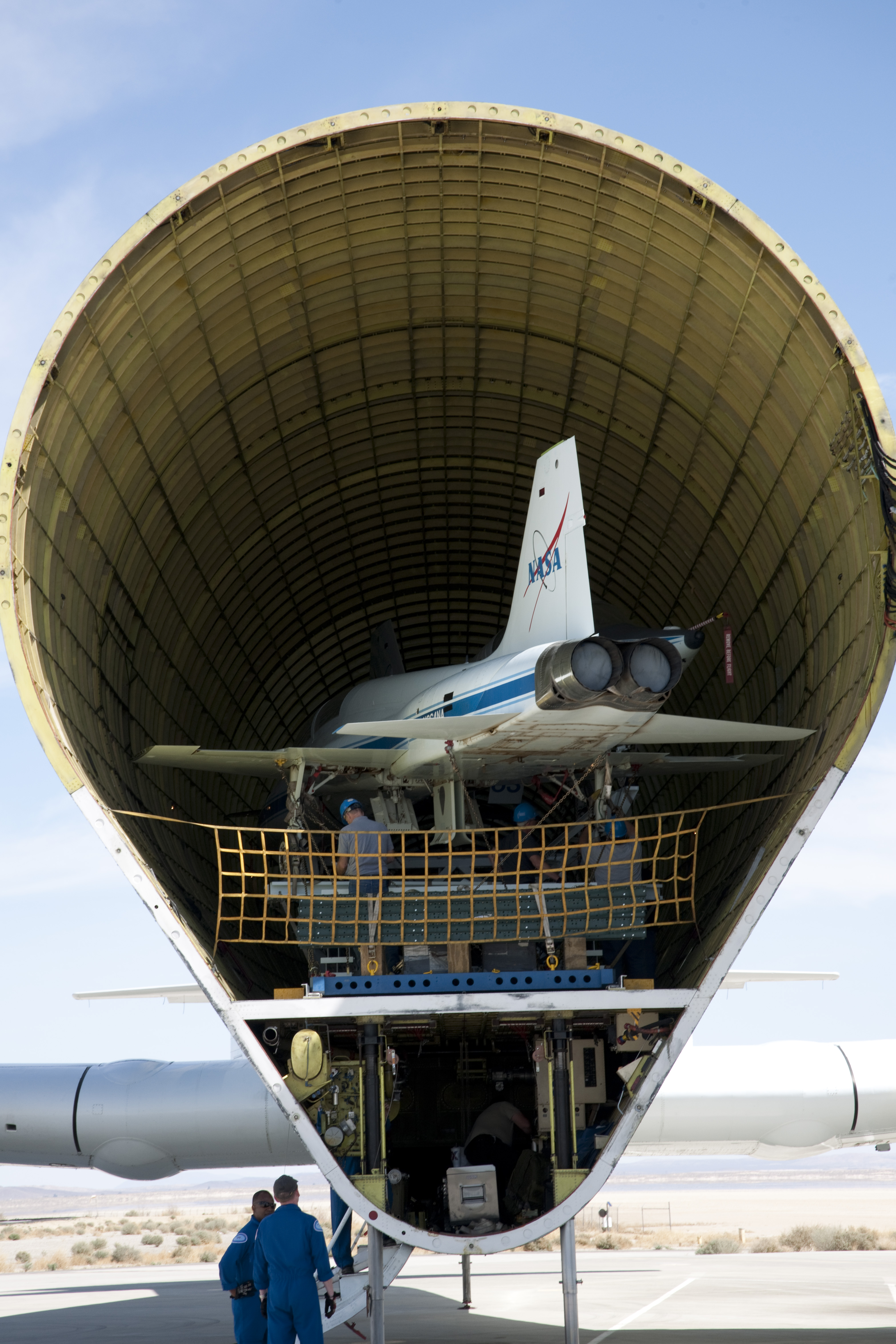 File:Two T-38 Talons loaded inside the NASA Super Guppy Turbine 