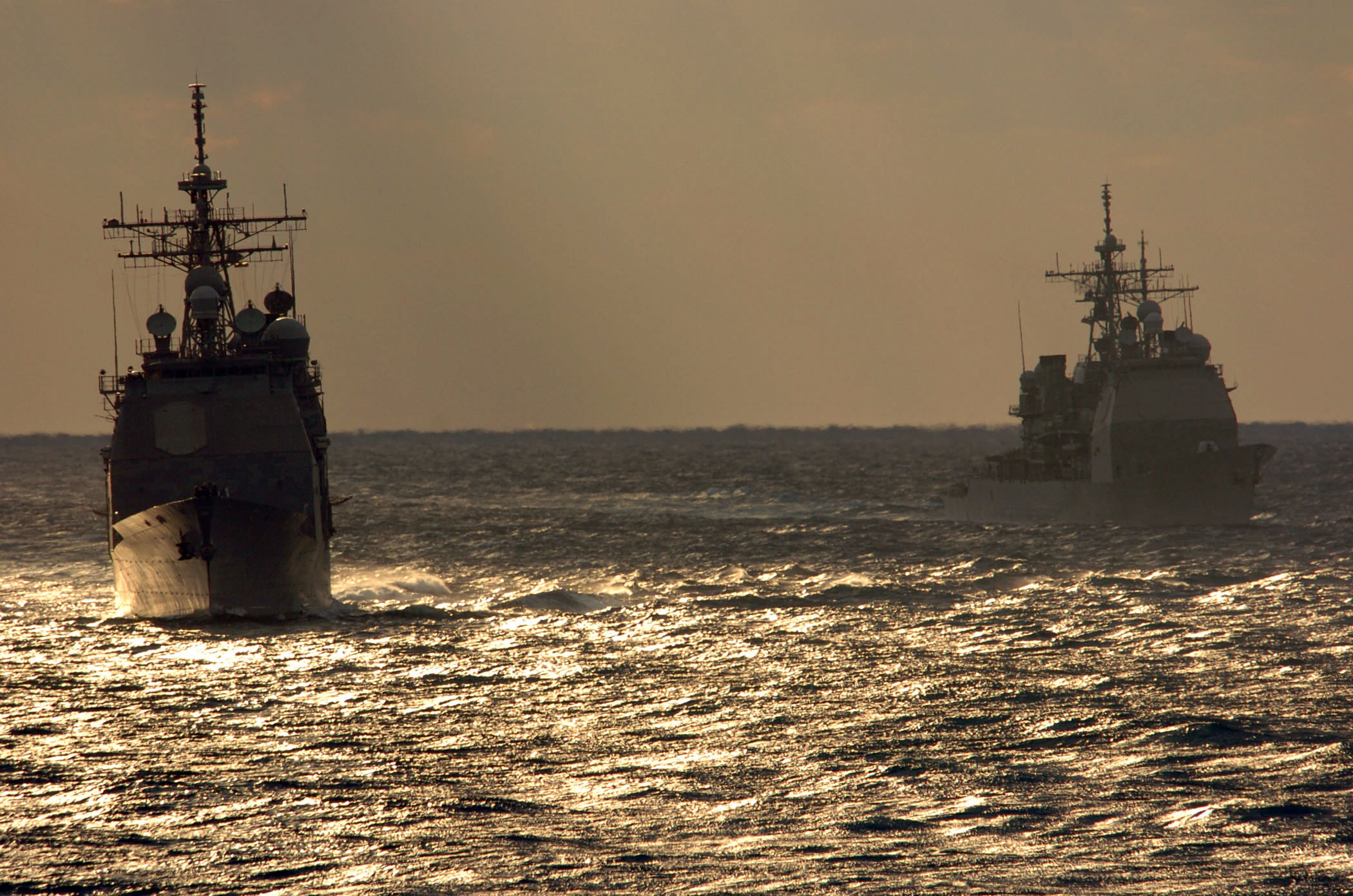 USS Cowpens CG-63. USS Bunker Hill CG-52. Tsugaru Strait.