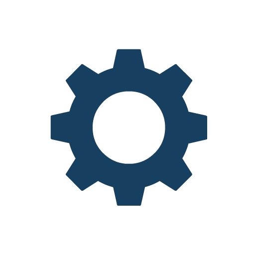 gear icon blue