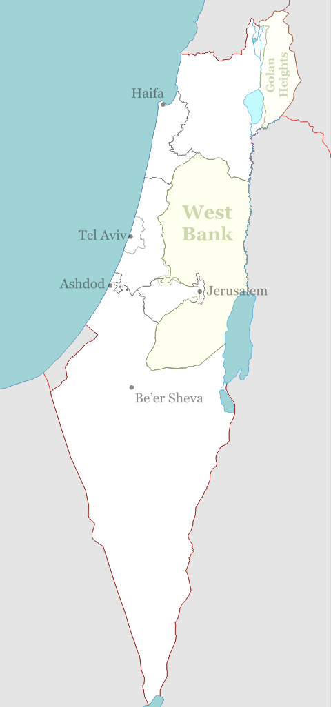 outline map of israel