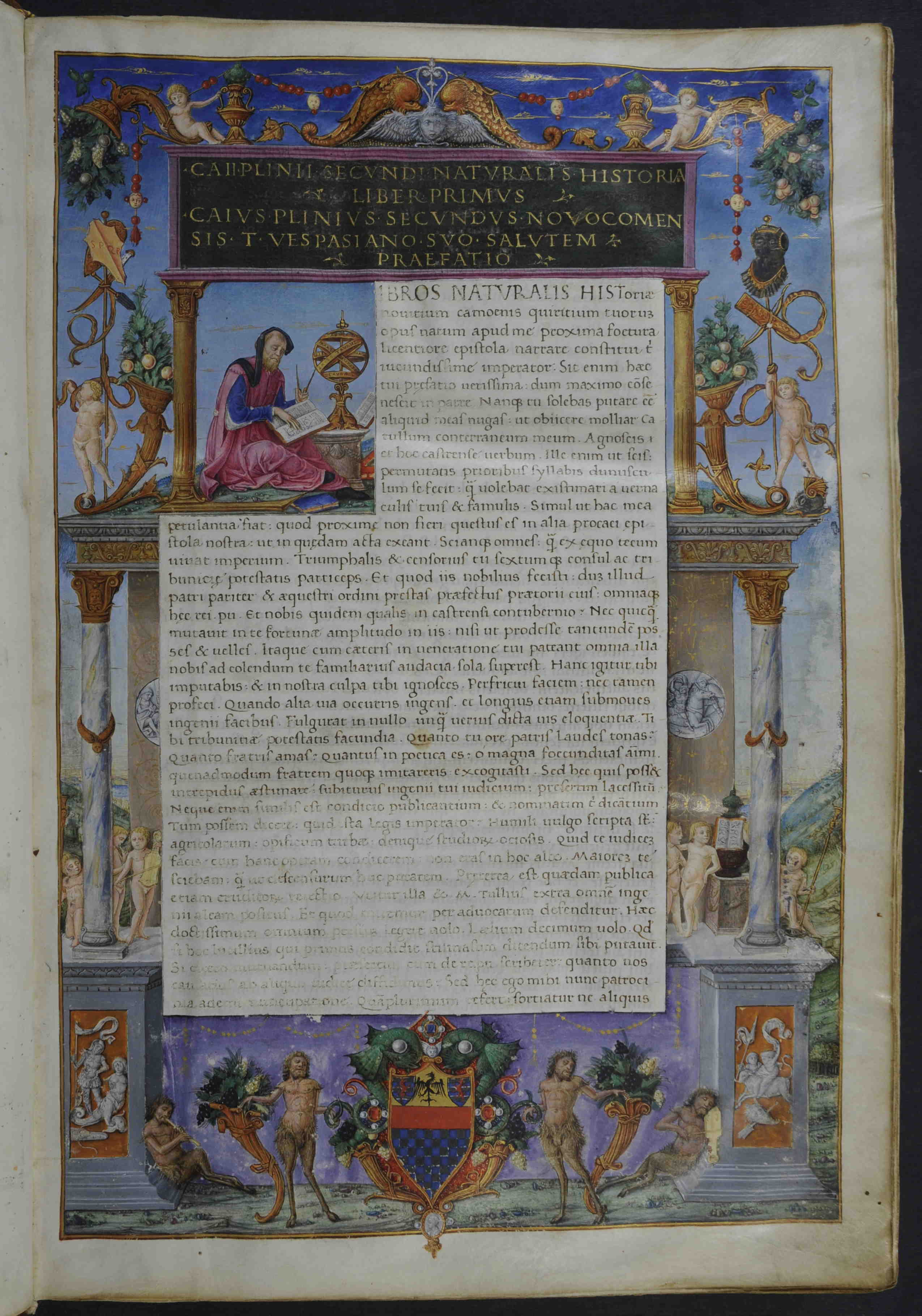 Pliny's ''Naturalis Historia'', copied in 1481 by Nicolò Mascarino and illuminated by the "Master of the Pico Pliny". The Master of the Pico Pliny was a specialist area of research for Lilian Armstrong. Venice, Biblioteca Nazionale Marciana - ms. Lat. VI. 245 (2976), f. 3 (115).