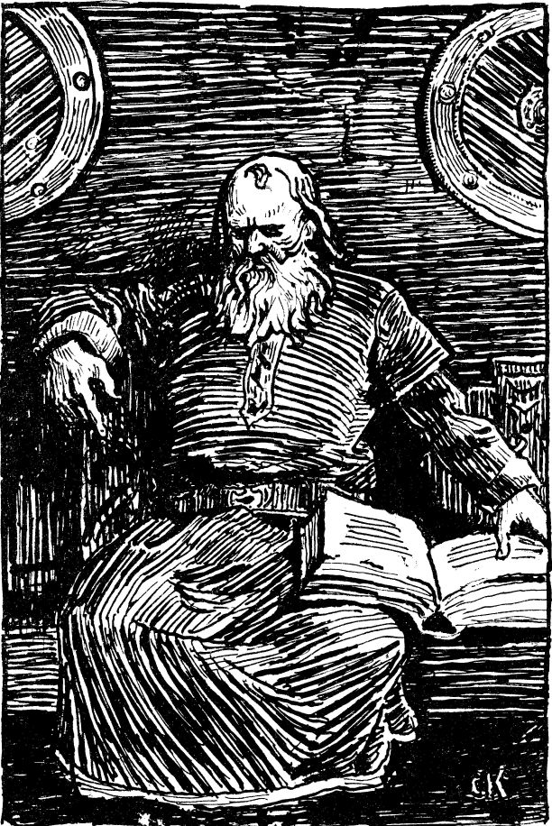 Snorri Sturluson, gravura de Christian Krohg (c. 1890).