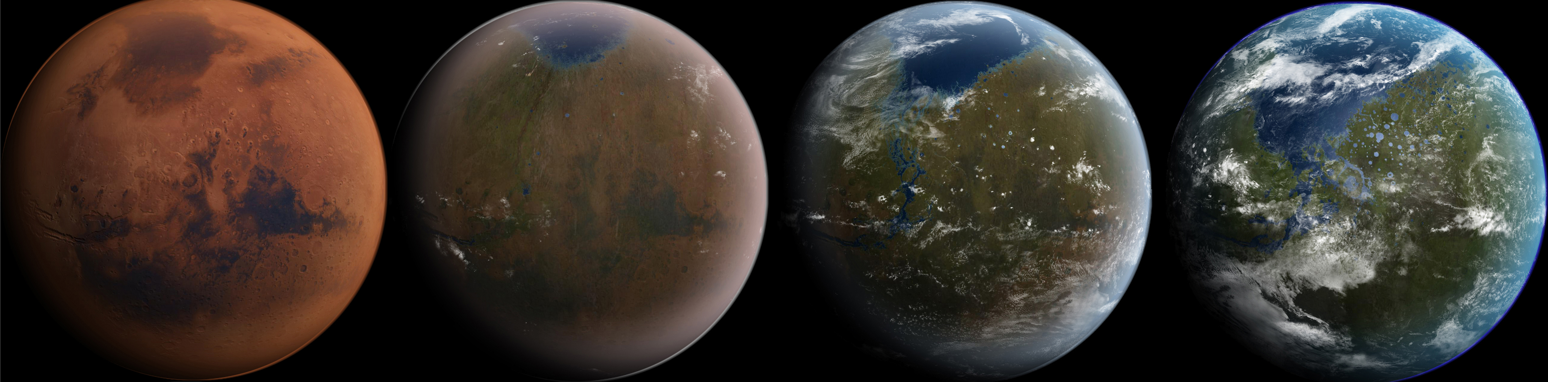 ilustrasi proses terraforming