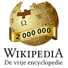 Logo for Dutch Wikipedia's 2 million article milestone