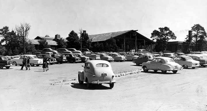 File:02553 Grand Canyon Historic Bright Angel Lodge Parking Area 1953 (5897282831).jpg