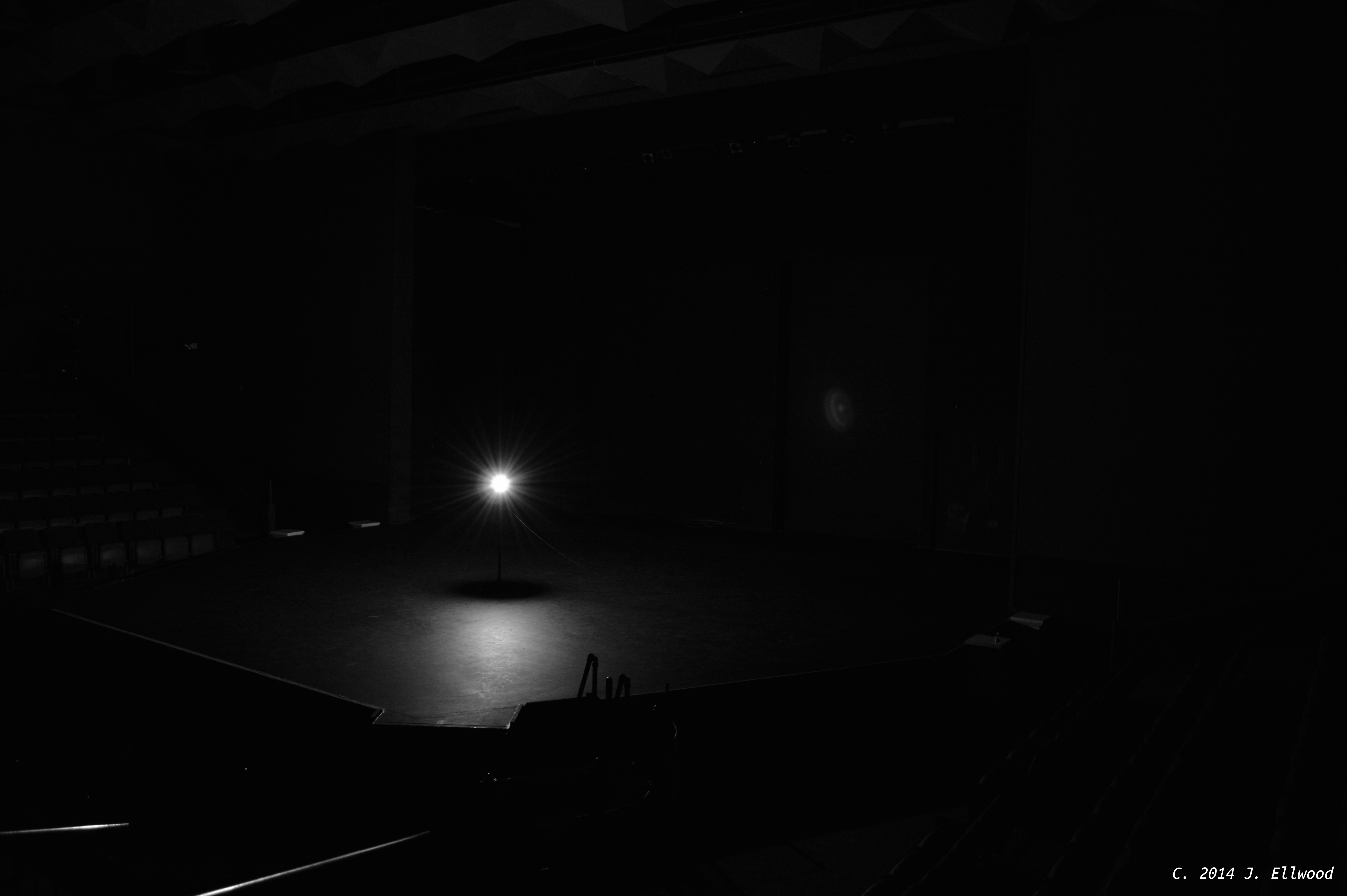 empty stage spotlight