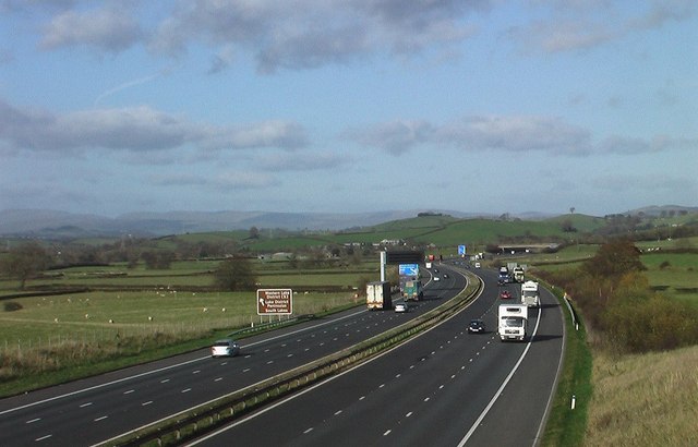 File:Motorway at Farleton - geograph.org.uk - 605932.jpg