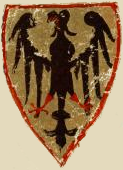 An eagle displayed with sable beaked and membered gules, attributed imperial coat of arms of Henry VI, Holy Roman Emperor