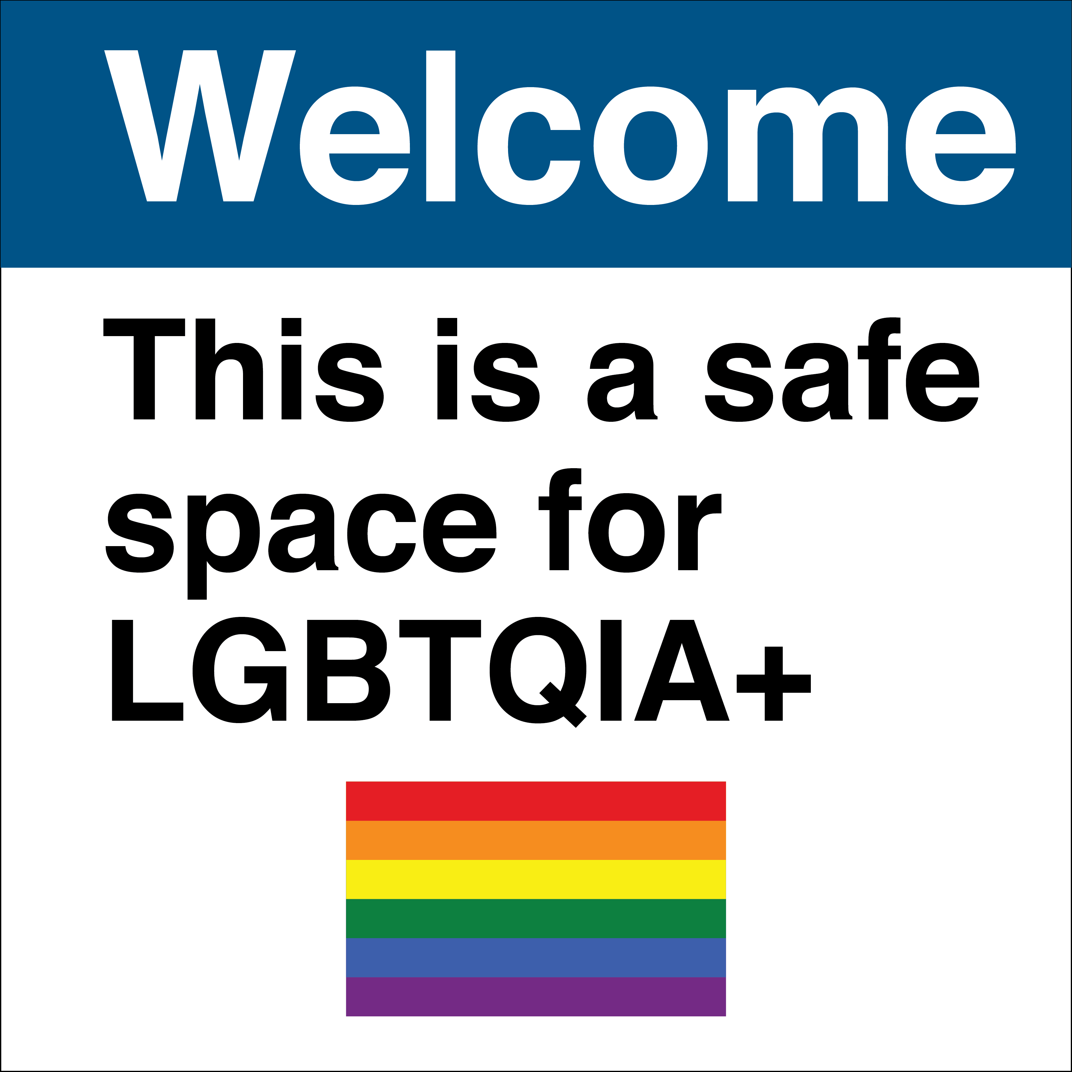 Safe space for lgbtqia with flag