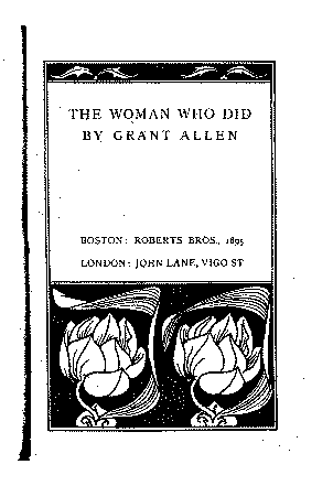 <i>The Woman Who Did</i>