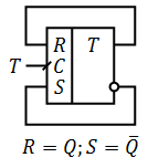 Реализация T-триггера на базе RS-триггера.png