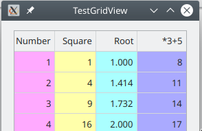 Gridview with coloured columns in Gambas