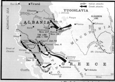 Italo-Grecian War 1940-1941 - political map of operations
