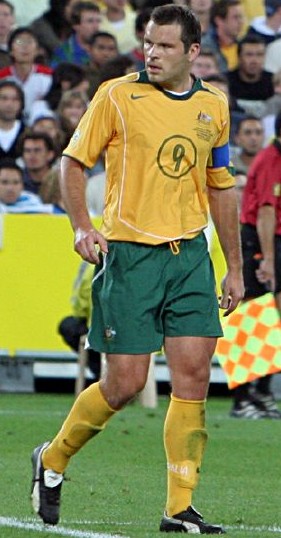 PA PHOTOS/AAP - UK USE ONLY : Australian soccer star Mark Viduka puts in a  solo effort for his English Club Leeds United in a friendly International  against Chilean Club team Colo