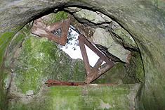 Eastern observation post with pieces of camouflage